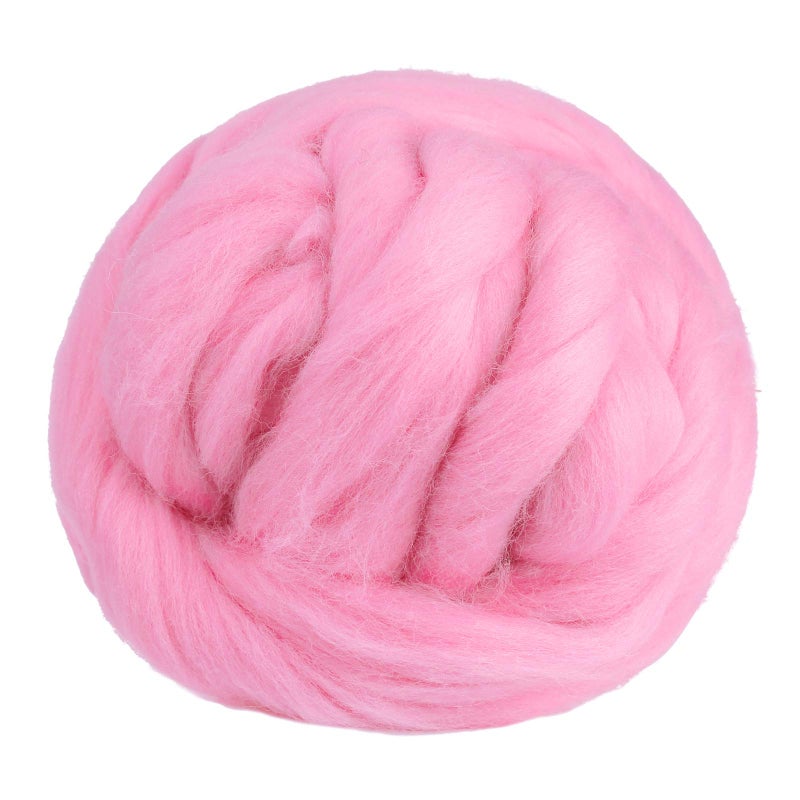 JUPEAN 3.53oz Wool Roving, Fiber Roving Wool Top, Needle Felting Supplies, Pure Wools, Chunky Yarn, Spinning Wools for Needle Felting Wet DIY Hand Spinning (Antique Pink) - Image 1